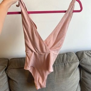 Reformation pink bodysuit